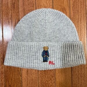 Polo Ralph Lauren Solid Gray Bear Knit Beanie - OS